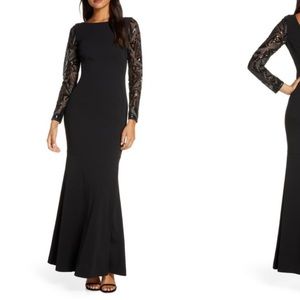 NWOT sequin sleeve gown
